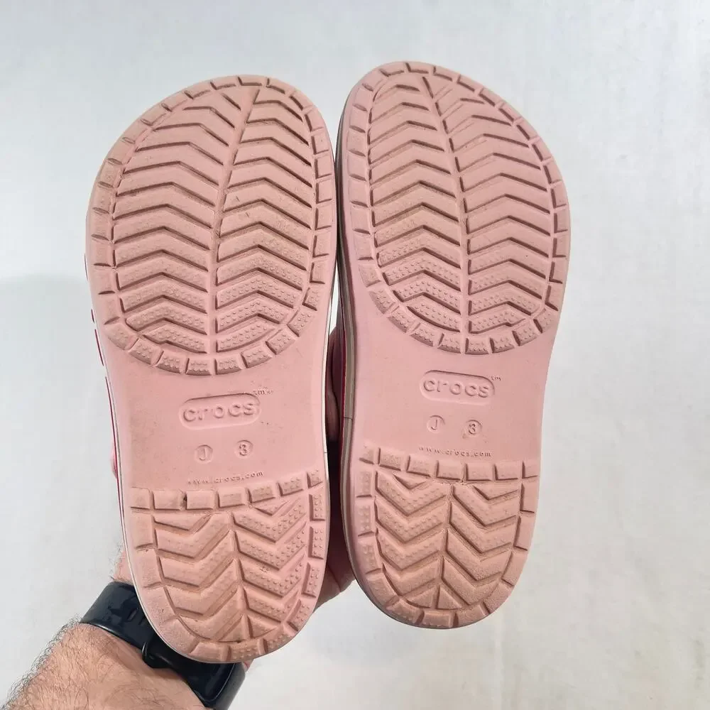 Crocs Bayaband Girl's Big Kids Size J3 (See Notes) Light Pink Large Side Logos